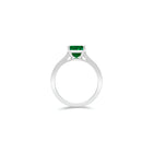 Flame Emerald Cut Emerald and Diamond  Engagement Ring