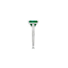 Flame Emerald Cut Emerald and Diamond  Engagement Ring