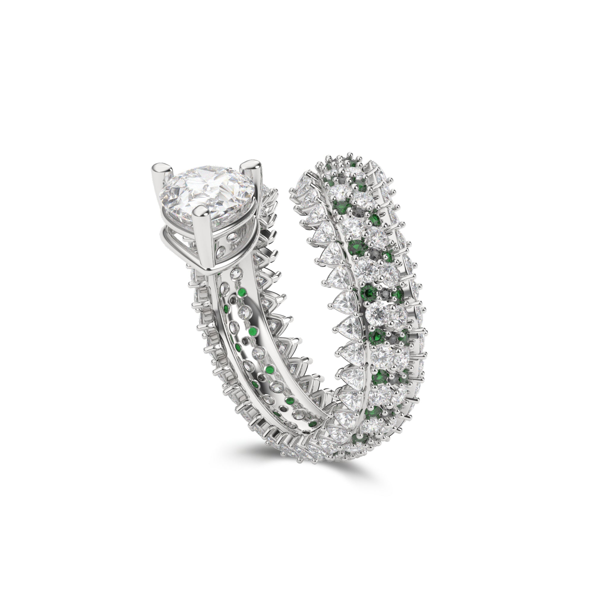Anillo exclusivo Fuster con diamantes en espiral clásicos