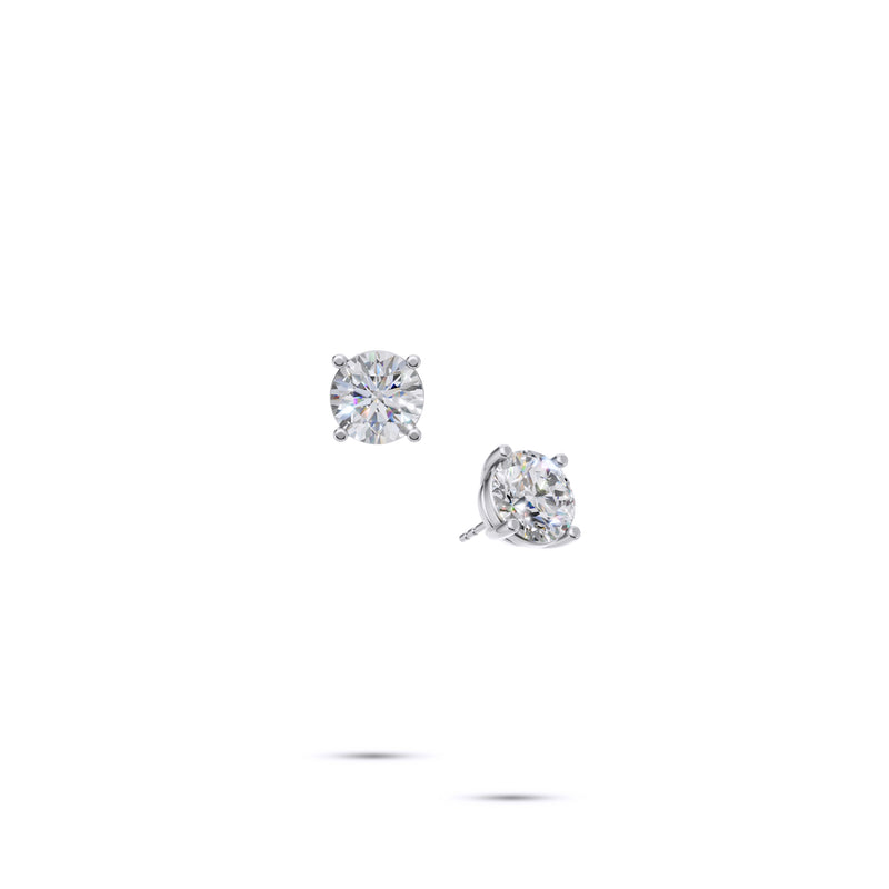 Round Diamond Stud Earrings - 4 Prong