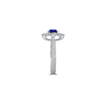Fancy Flower Sapphire and White Diamond Ring