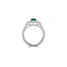Fancy Flower Emerald and White Diamond Ring