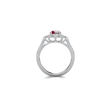 Fancy Flower Ruby and White Diamond Ring
