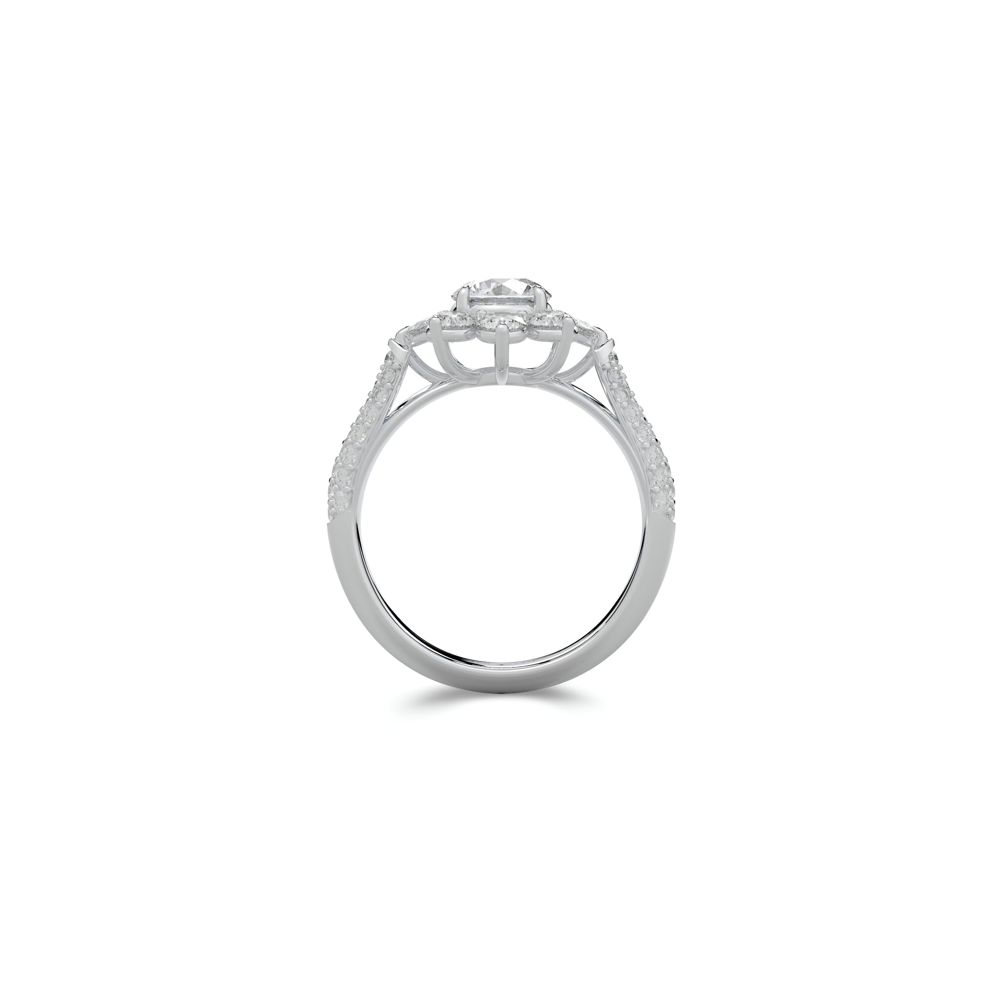 Fancy Flower White Diamond Ring
