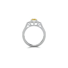 Fancy Flower Yellow and White Diamond Ring