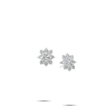Fancy Flower White Diamond Earrings