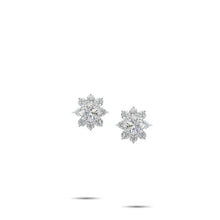 Fancy Flower White Diamond Earrings