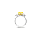 Anastasia’s Fancy Yellow Emerald Square Cut and Diamond Ring