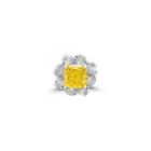 Anastasia’s Fancy Yellow Emerald Square Cut and Diamond Ring