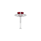 Ruby Radiant Cut and White Diamond Ring