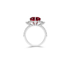 Ruby Radiant Cut and White Diamond Ring