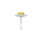 Yellow Radiant Cut and White Diamond Ring