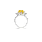 Yellow Radiant Cut and White Diamond Ring