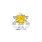 Yellow Radiant Cut and White Diamond Ring