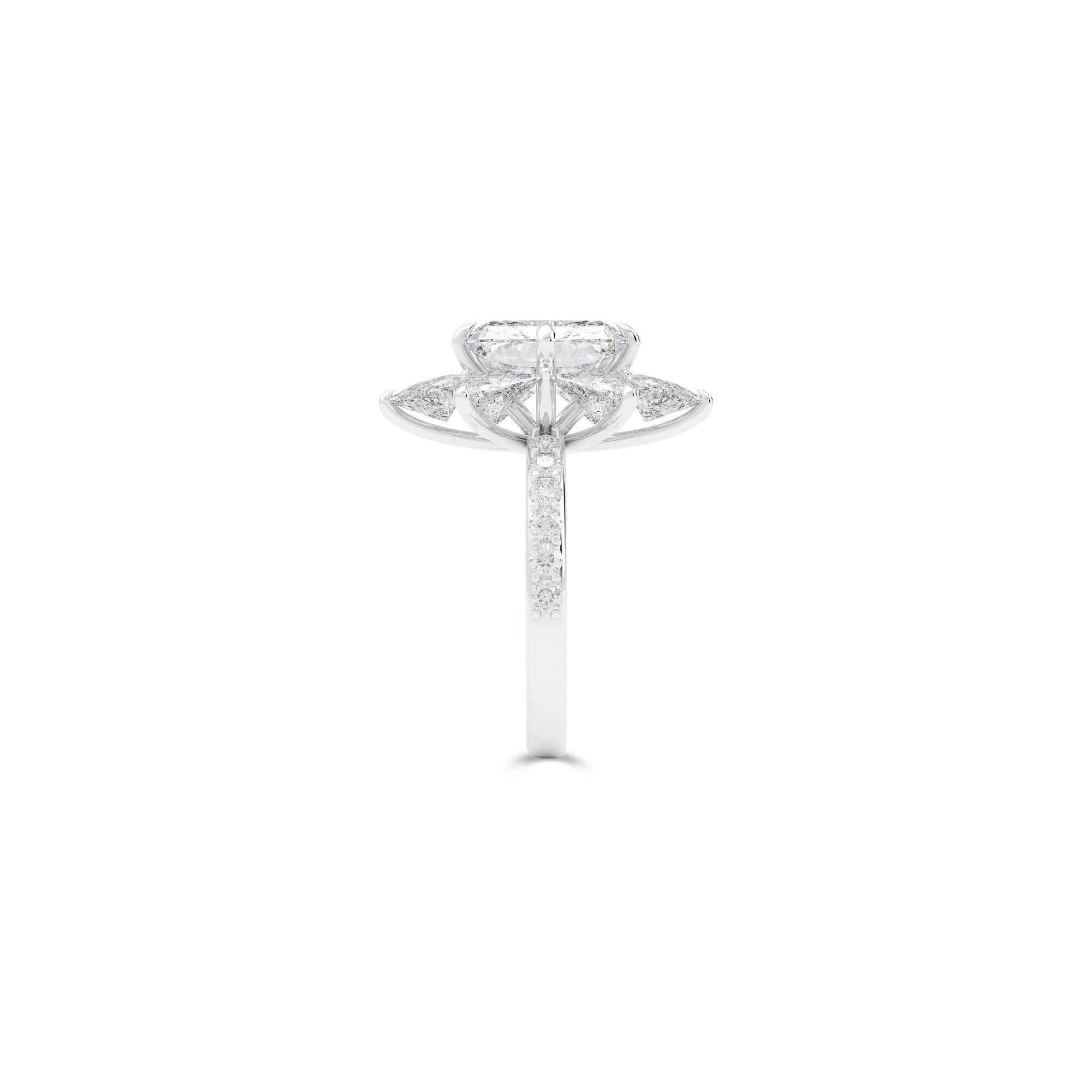 Radiant Cut White Diamond Ring