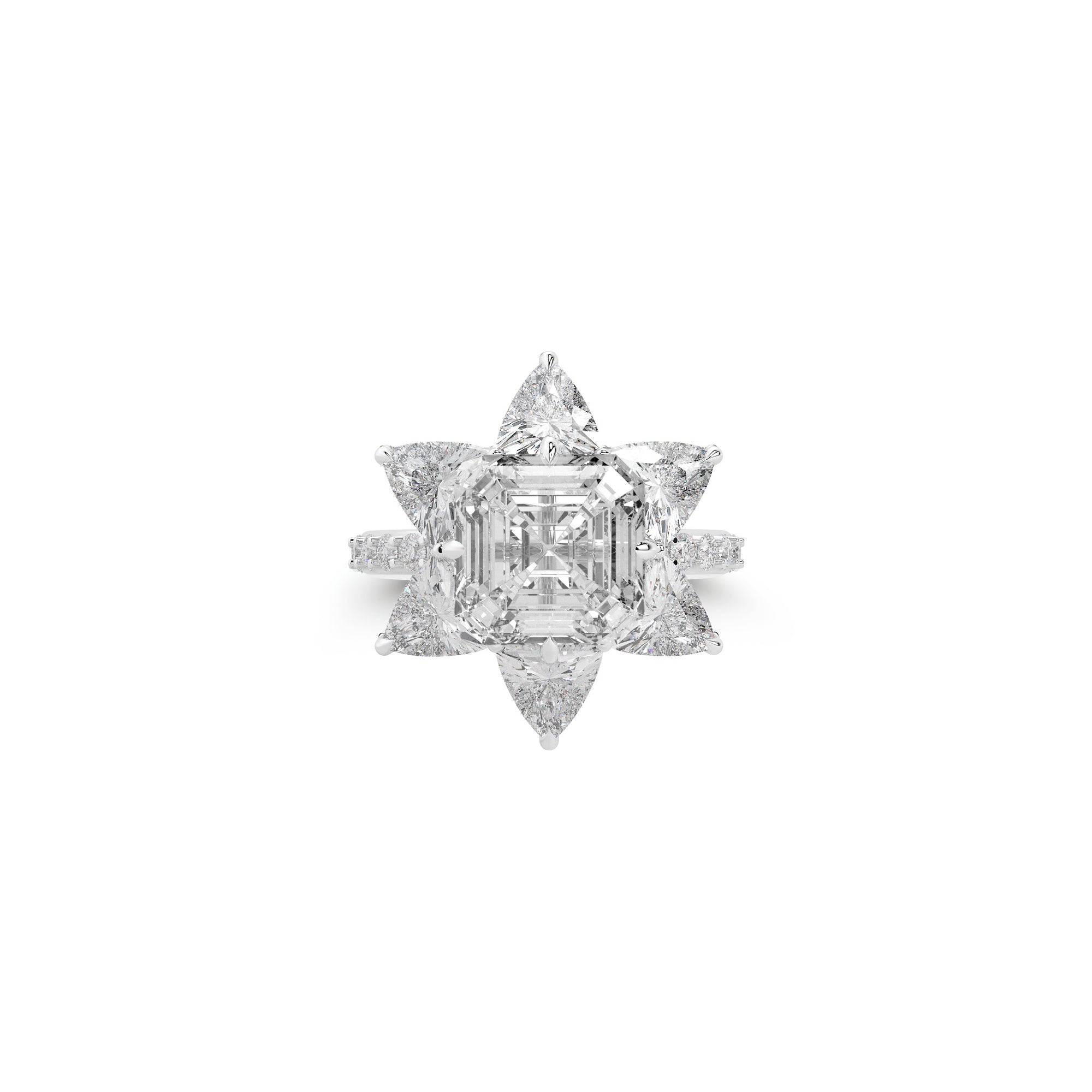 Radiant Cut White Diamond Ring