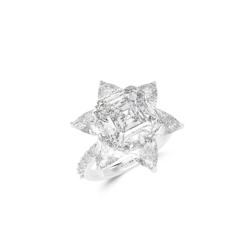 Radiant Cut White Diamond Ring