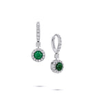 Icon Round Emerald and Diamond Earrings