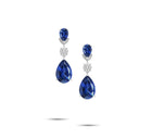 Sapphire Pear Shape and Diamond Earrings