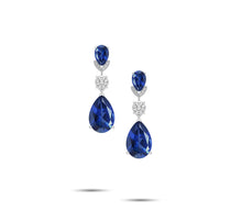 Sapphire Pear Shape and Diamond Earrings