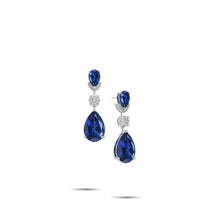 Sapphire Pear Shape and Diamond Earrings