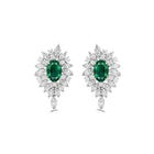 Oval Emerald and Diamond Multi-shape Earrings