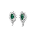 Oval Emerald and Diamond Multi-shape Earrings