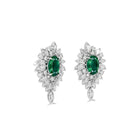 Oval Emerald and Diamond Multi-shape Earrings