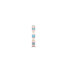 Fuster Navette Signature Aqua Blue Diamond  and Diamond Ring