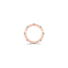 Fuster Navette Signature Aqua Blue Diamond  and Diamond Ring