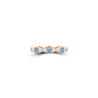 Fuster Navette Signature Aqua Blue Diamond  and Diamond Ring