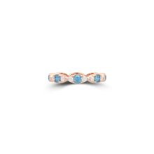 Fuster Navette Signature Aqua Blue Diamond  and Diamond Ring