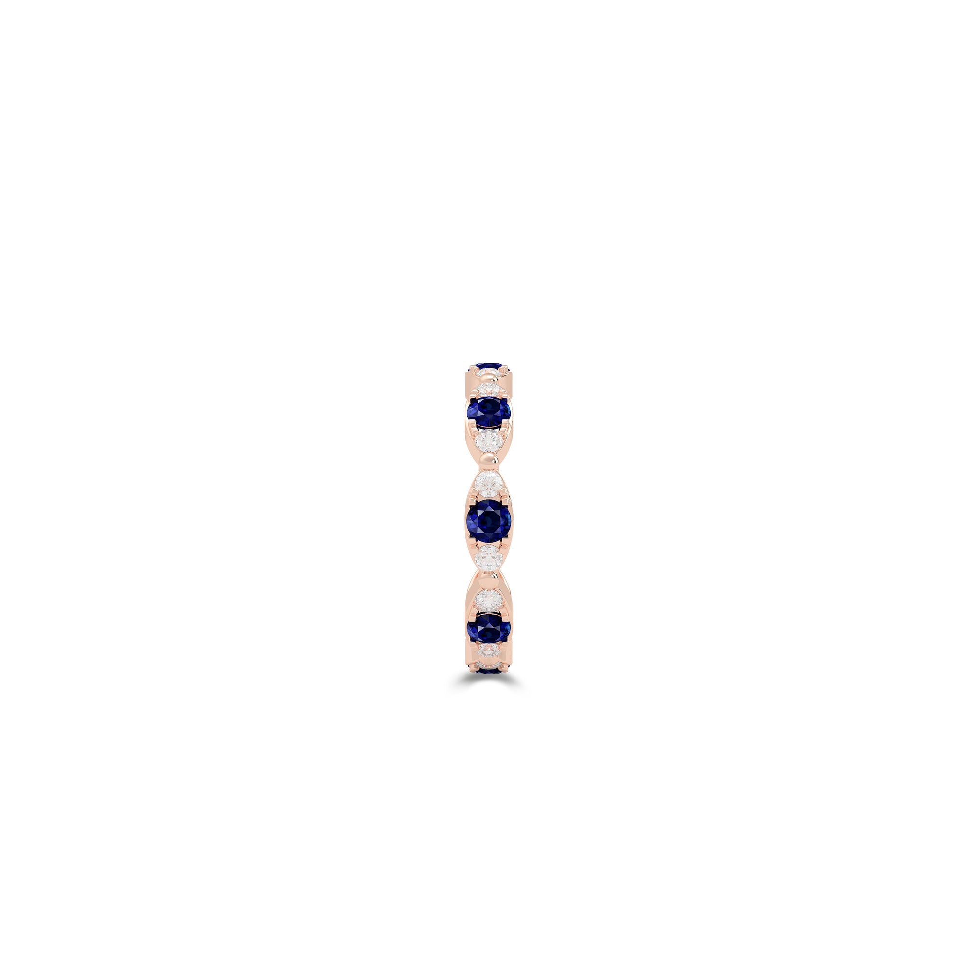Fuster Navette Signature Sapphire and Diamond Ring