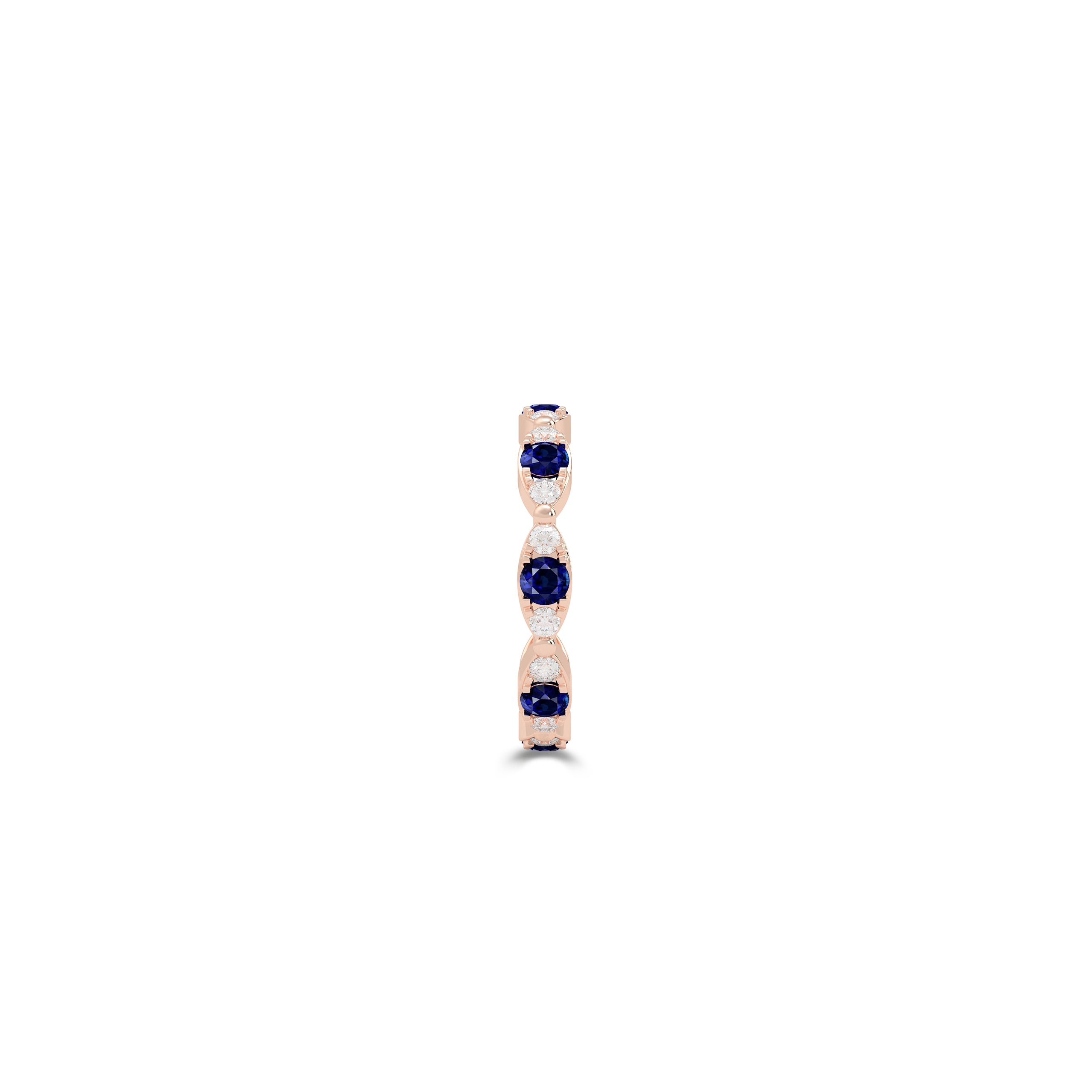 Fuster Navette Signature Sapphire and Diamond Ring