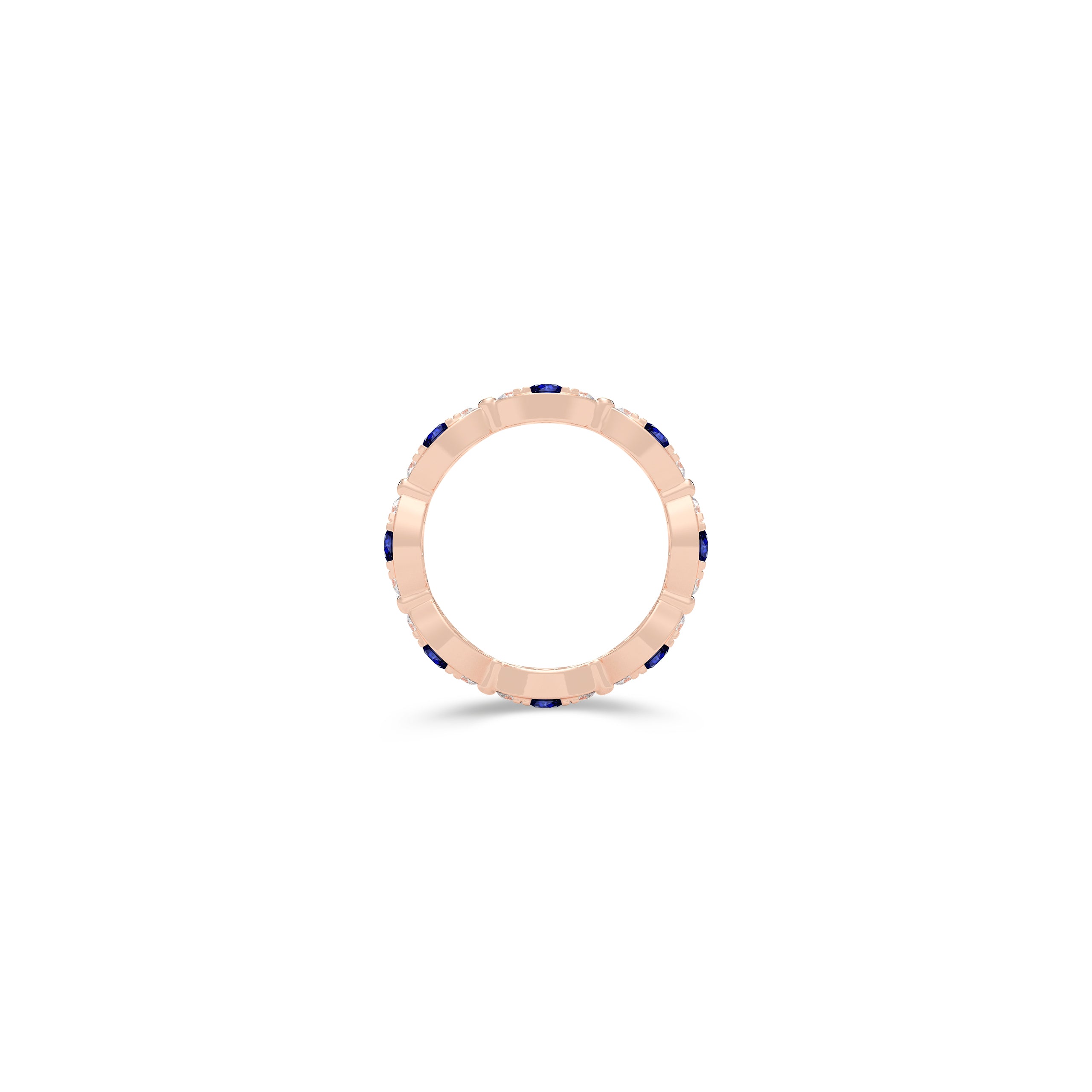 Fuster Navette Signature Sapphire and Diamond Ring