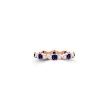 Fuster Navette Signature Sapphire and Diamond Ring