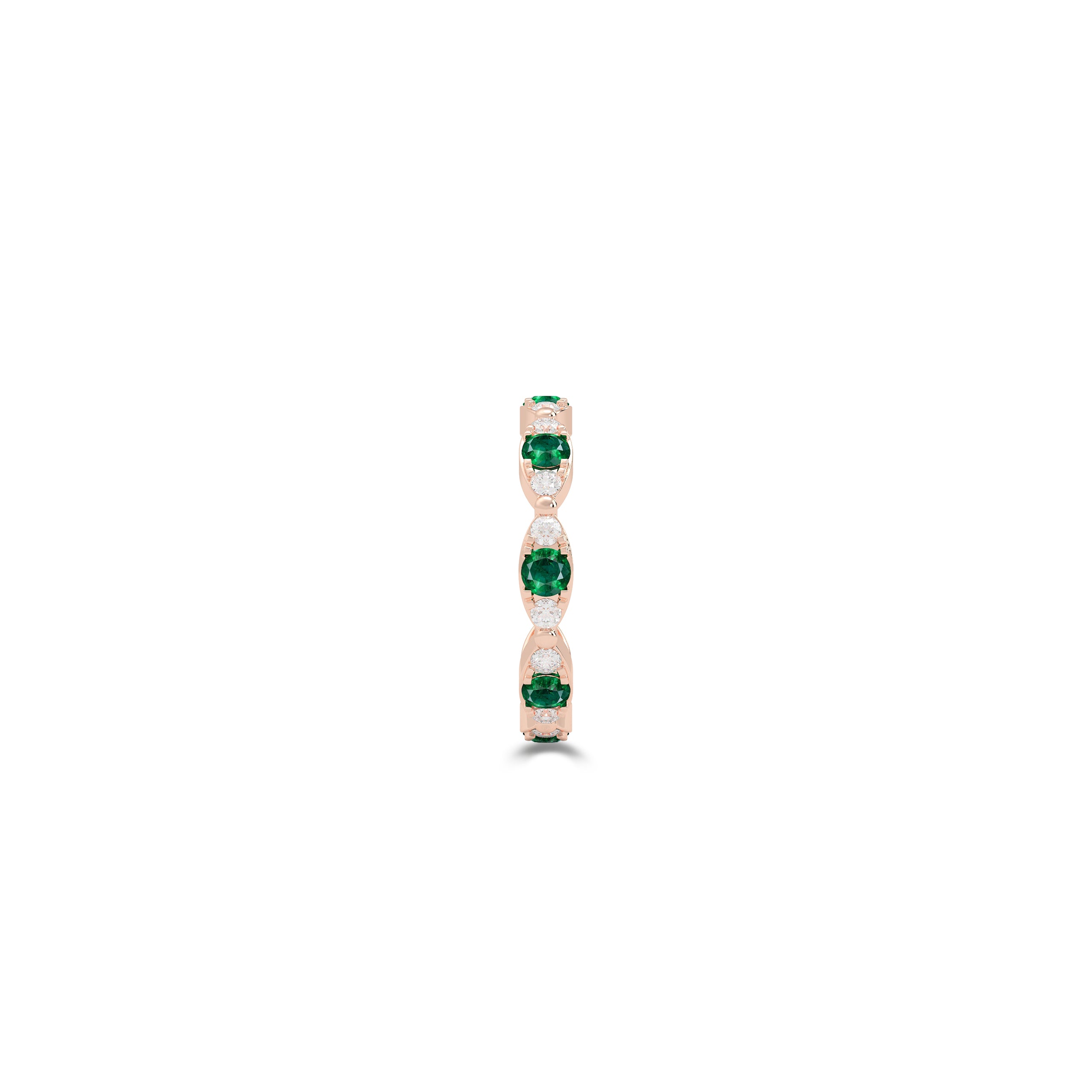 Fuster Navette Signature Emerald and Diamond Ring