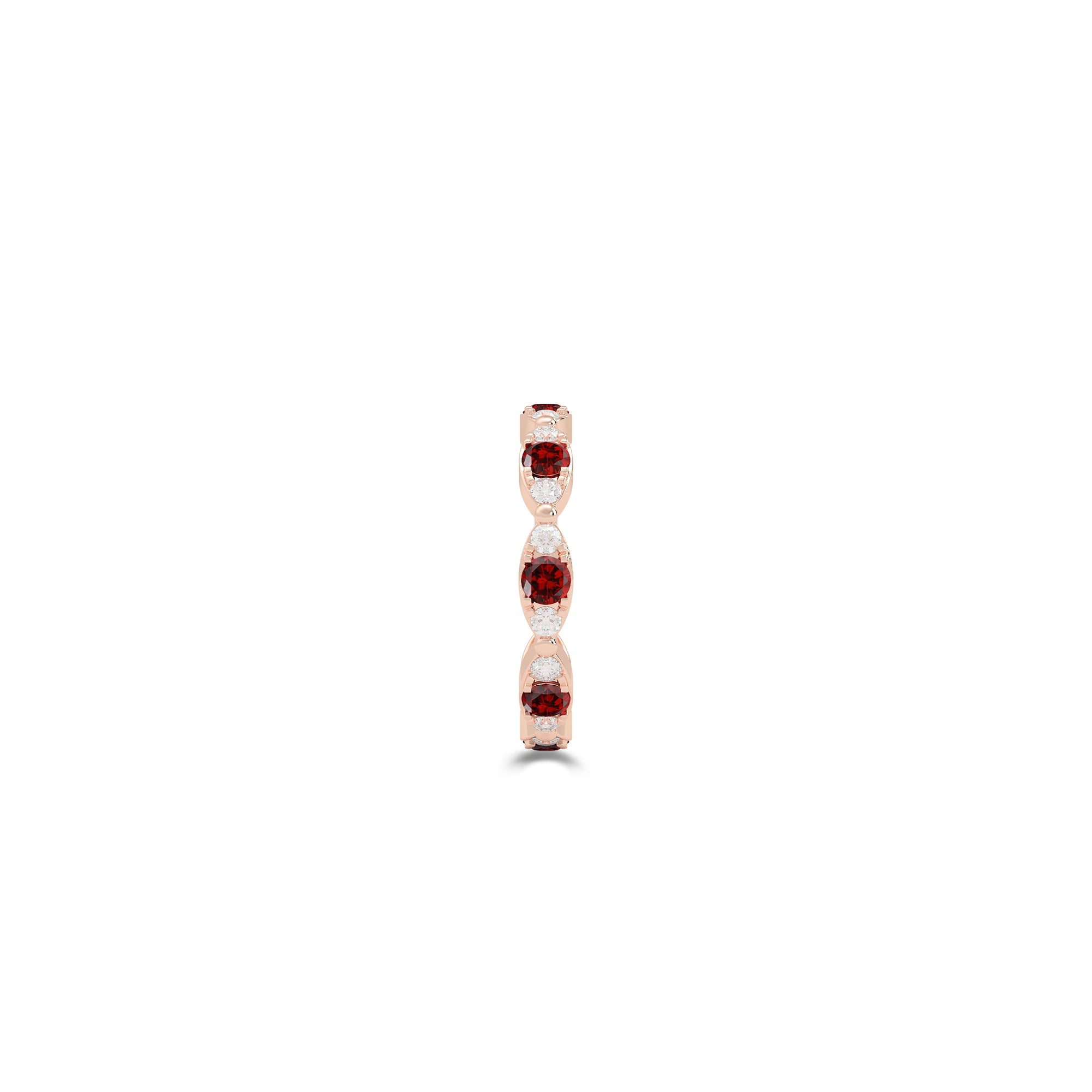 Fuster Navette Signature Ruby and Diamond Ring