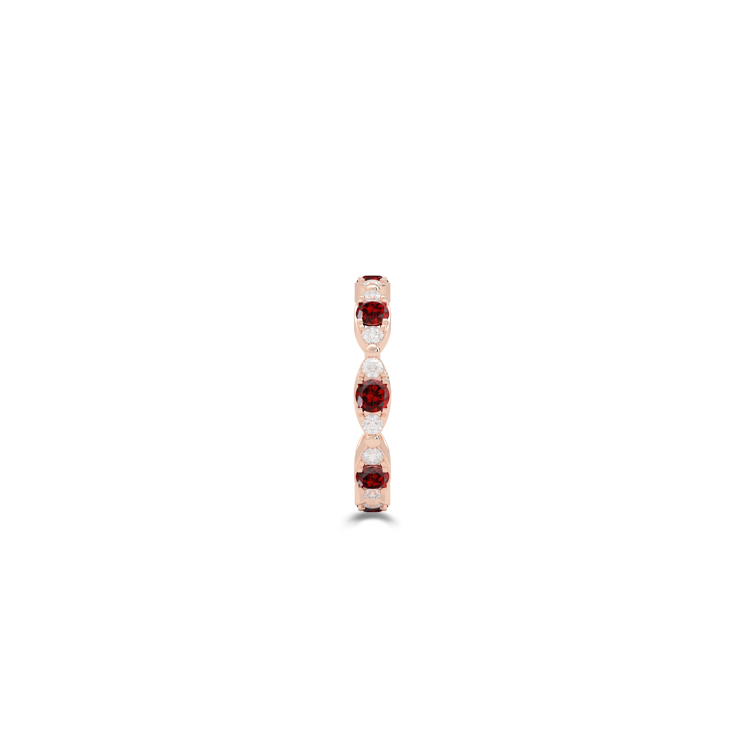 Fuster Navette Signature Ruby and Diamond Ring