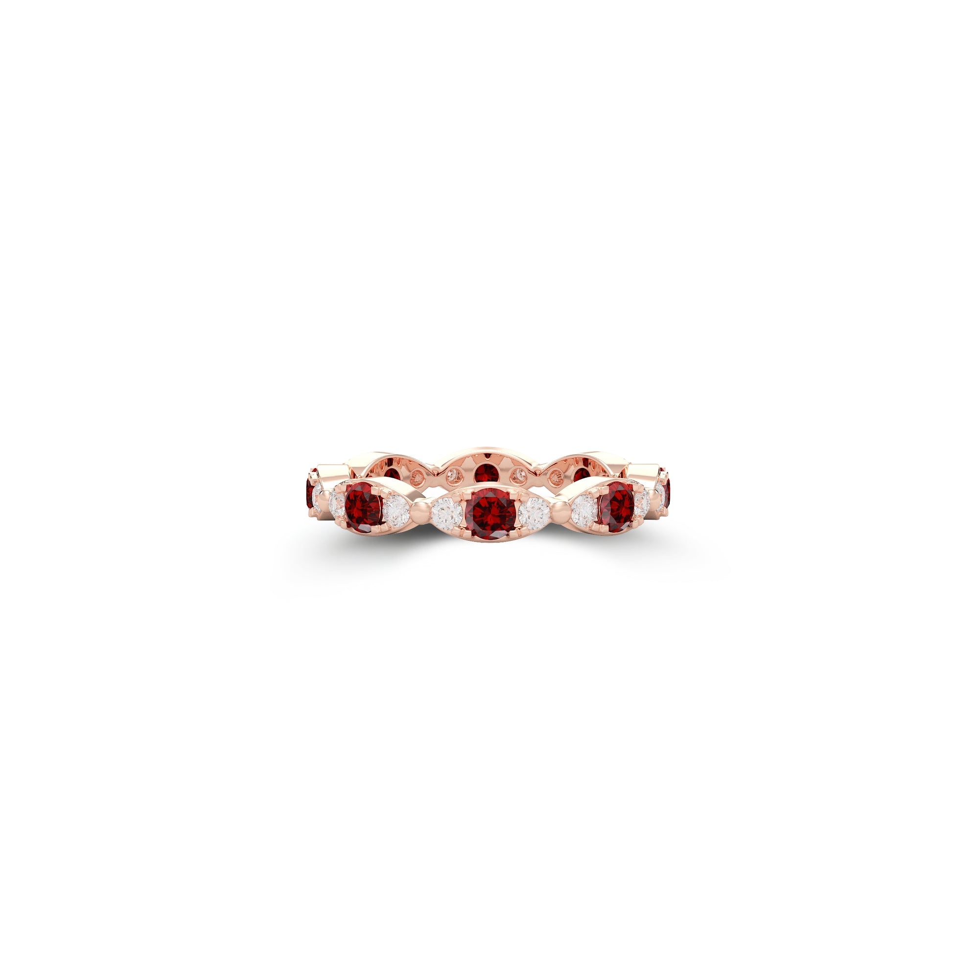 Fuster Navette Signature Ruby and Diamond Ring