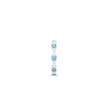 Fuster Navette Signature Aqua Blue Diamond  and Diamond Ring