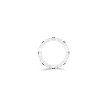 Fuster Navette Signature Aqua Blue Diamond  and Diamond Ring