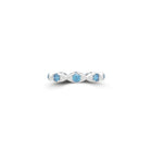 Fuster Navette Signature Aqua Blue Diamond  and Diamond Ring