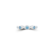 Fuster Navette Signature Aqua Blue Diamond  and Diamond Ring