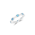 Fuster Navette Signature Aqua Blue Diamond  and Diamond Ring