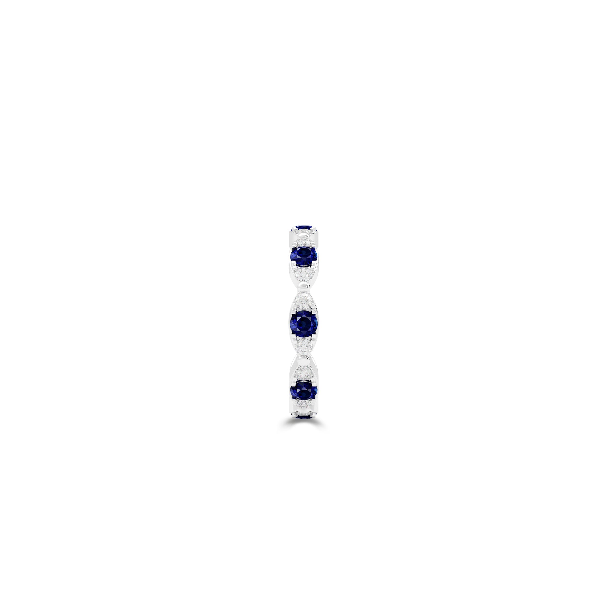 Fuster Navette Signature Sapphire and Diamond Ring