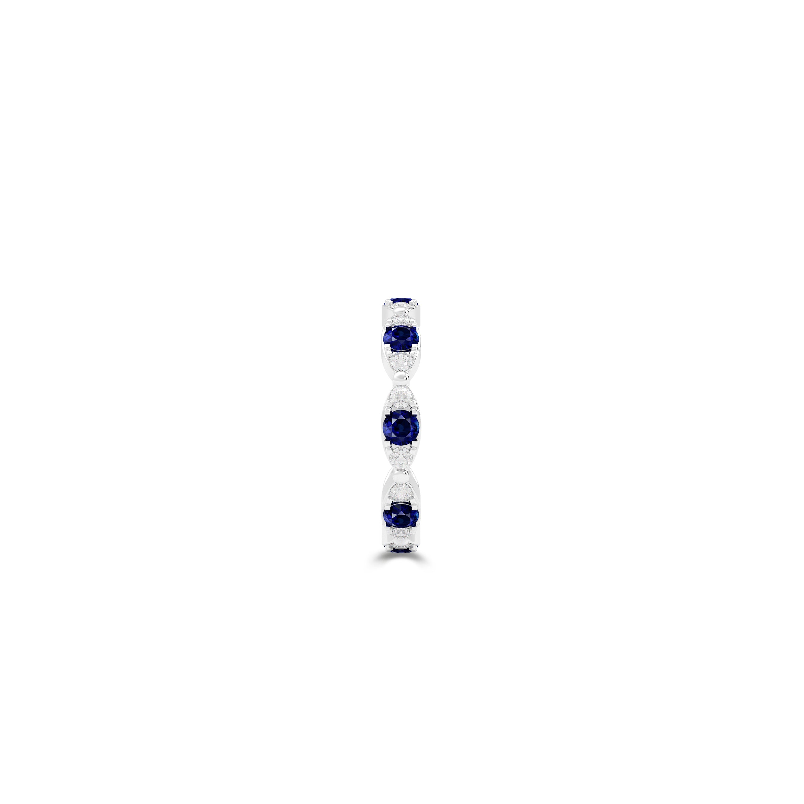 Fuster Navette Signature Sapphire and Diamond Ring