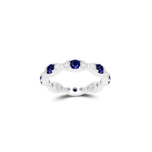Fuster Navette Signature Sapphire and Diamond Ring
