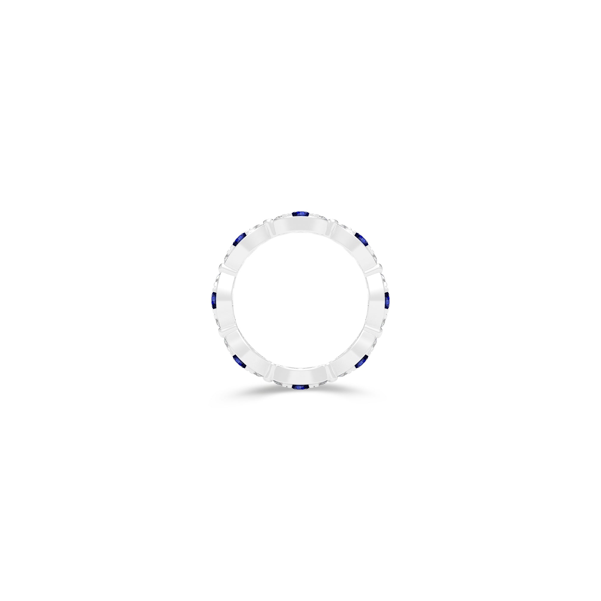 Fuster Navette Signature Sapphire and Diamond Ring