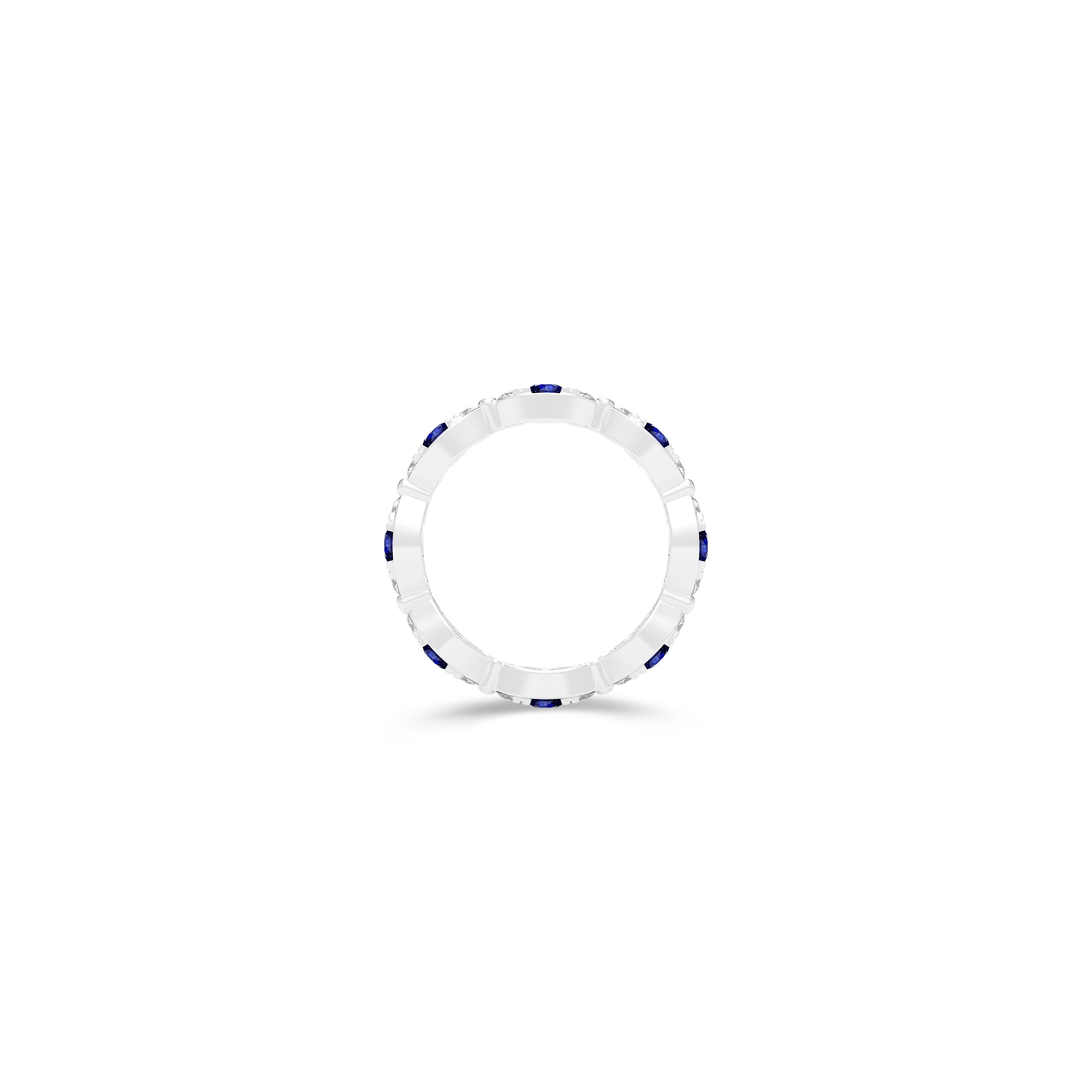 Fuster Navette Signature Sapphire and Diamond Ring